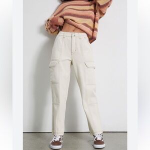 PacSun Women's Straight Leg Cream Jeans